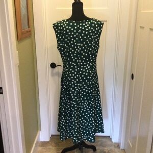 Forest Green Polka Dot Midi Dress - Sleeveless Fit & Flare